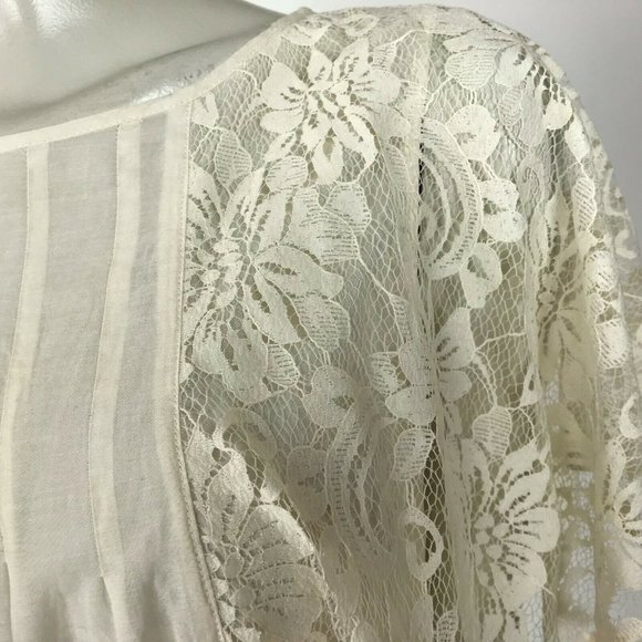 Joie Joyce Top Silk Blend Voile Lace Sleeve Blouse - Picture 5 of 8